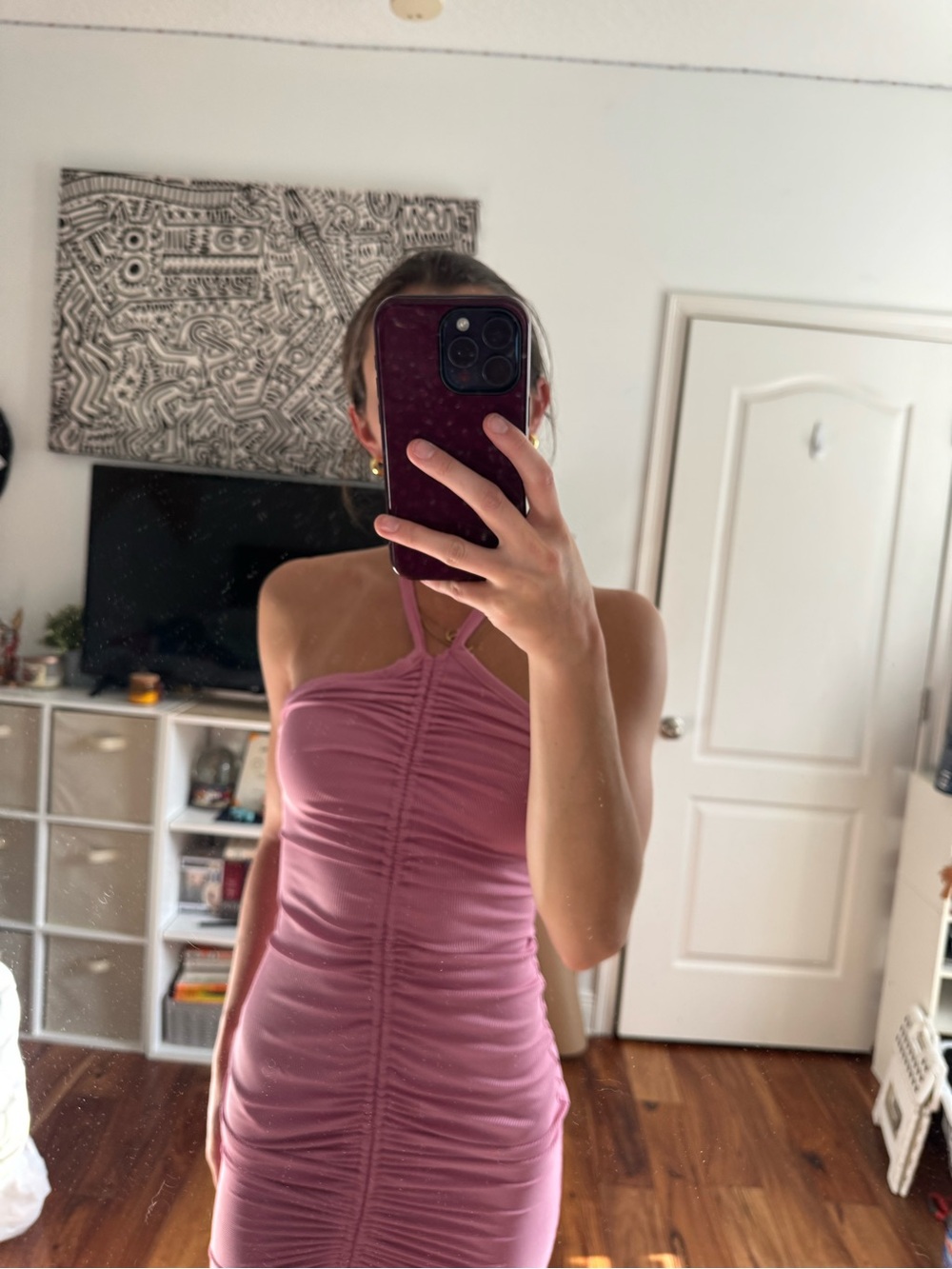 Princess Polly Pink Ruched Mini Dress